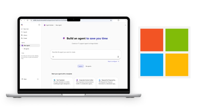 ms agent builder screen